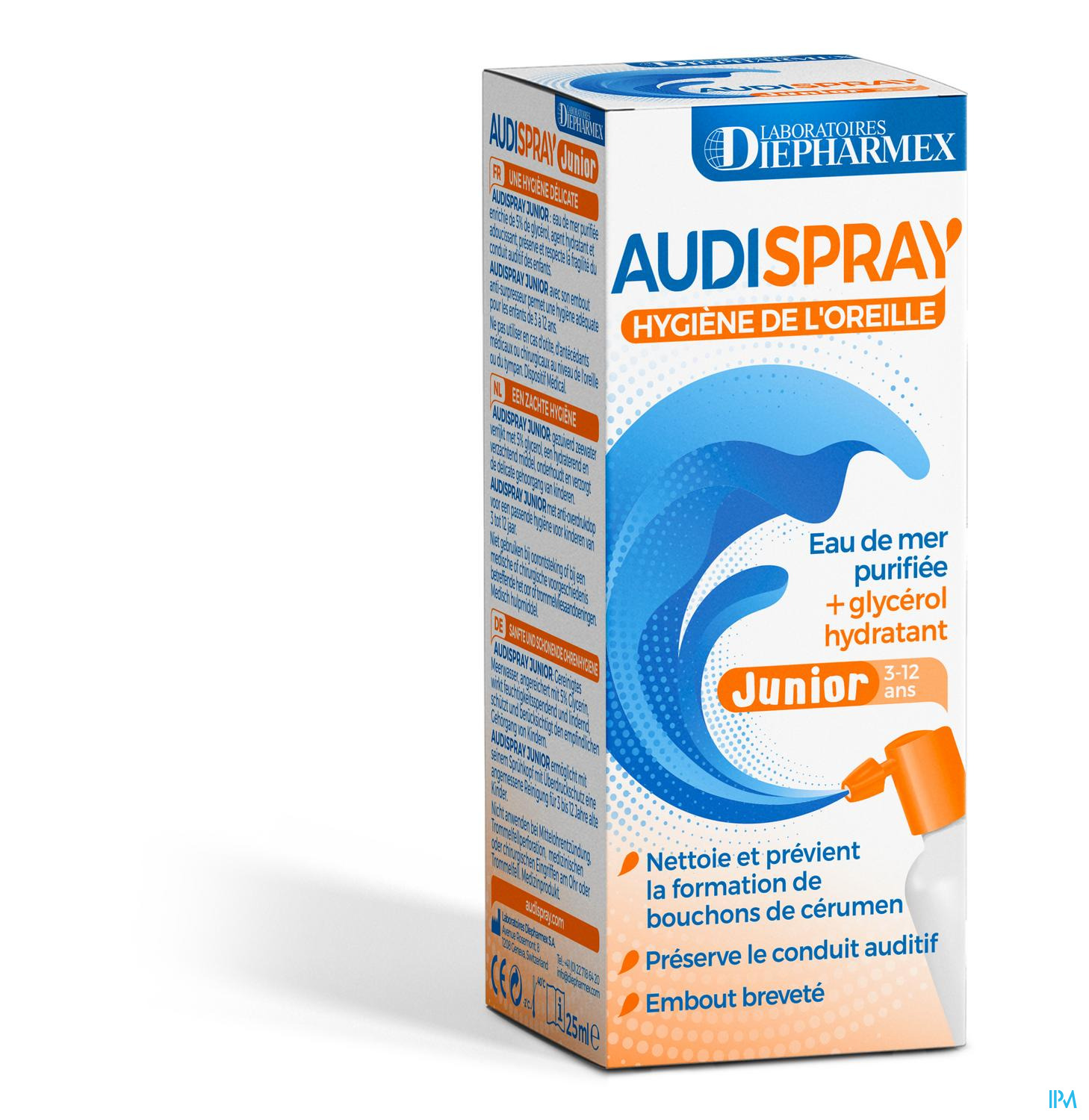 Audispray Adulte spray nettoyant oreille à l'eau de mer 50ml