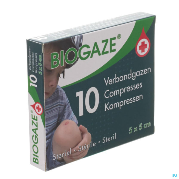 BIOGAZE 5*5 CM 10 COMPRESSES