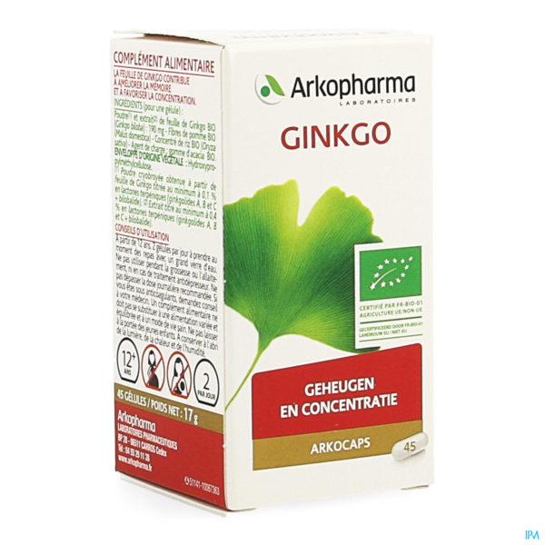 ARKOGELULES GINGKO BIO 45 CAPS