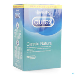 DUREX CLASSIC NATURAL 20 PRESERVATIFS