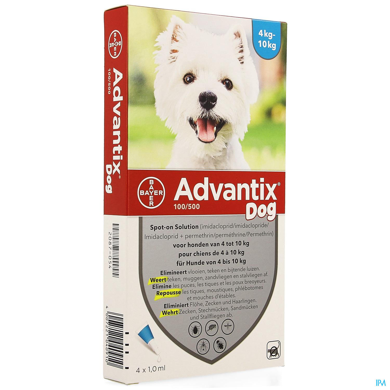 ADVANTIX CHIEN 4-10 KG 4*1 ML – Pharmacie Online