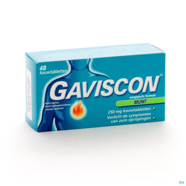 GAVISCON MENTHE 250 MG 48 CPR