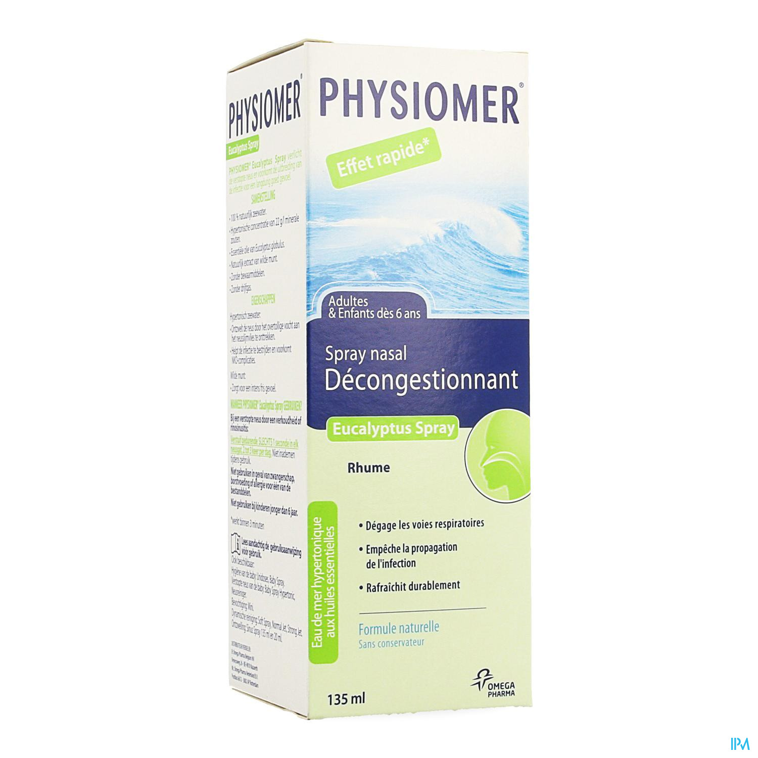 PHYSIOMER Hypertonic Nasal Decongestant with Eucalyptus 135ml