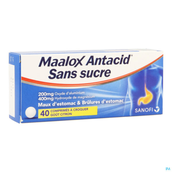 MAALOX ANTACID SS SUCRE 200/400 40 CPR