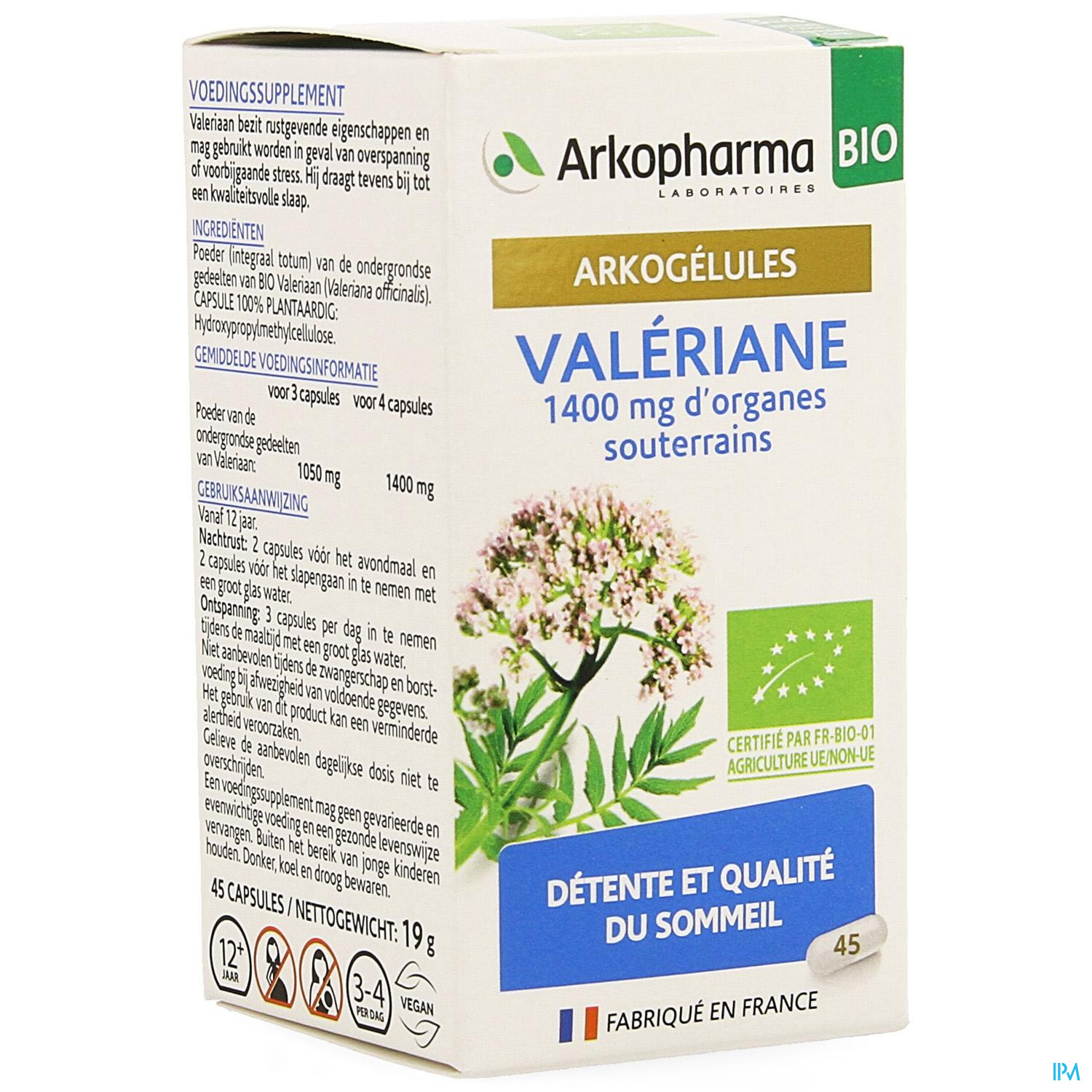 ARKOGELULES VALERIANE BIO 45 CAPS – Pharmacie Online