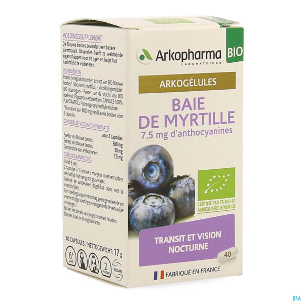 ARKOGELULES MYRTILLE BAIE BIO 40 CAPS