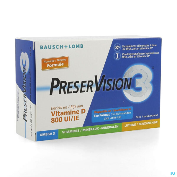 PRESERVISION 3 + VIT D 60 CAPS