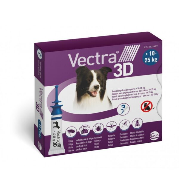 VECTRA 3D DOG M PIP 10-25 KG 3*3,6ML VET