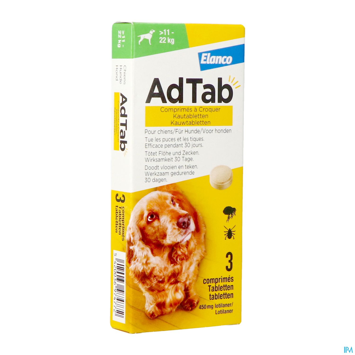 ADTAB 450MG CHIEN 3CPR A CROQ VET