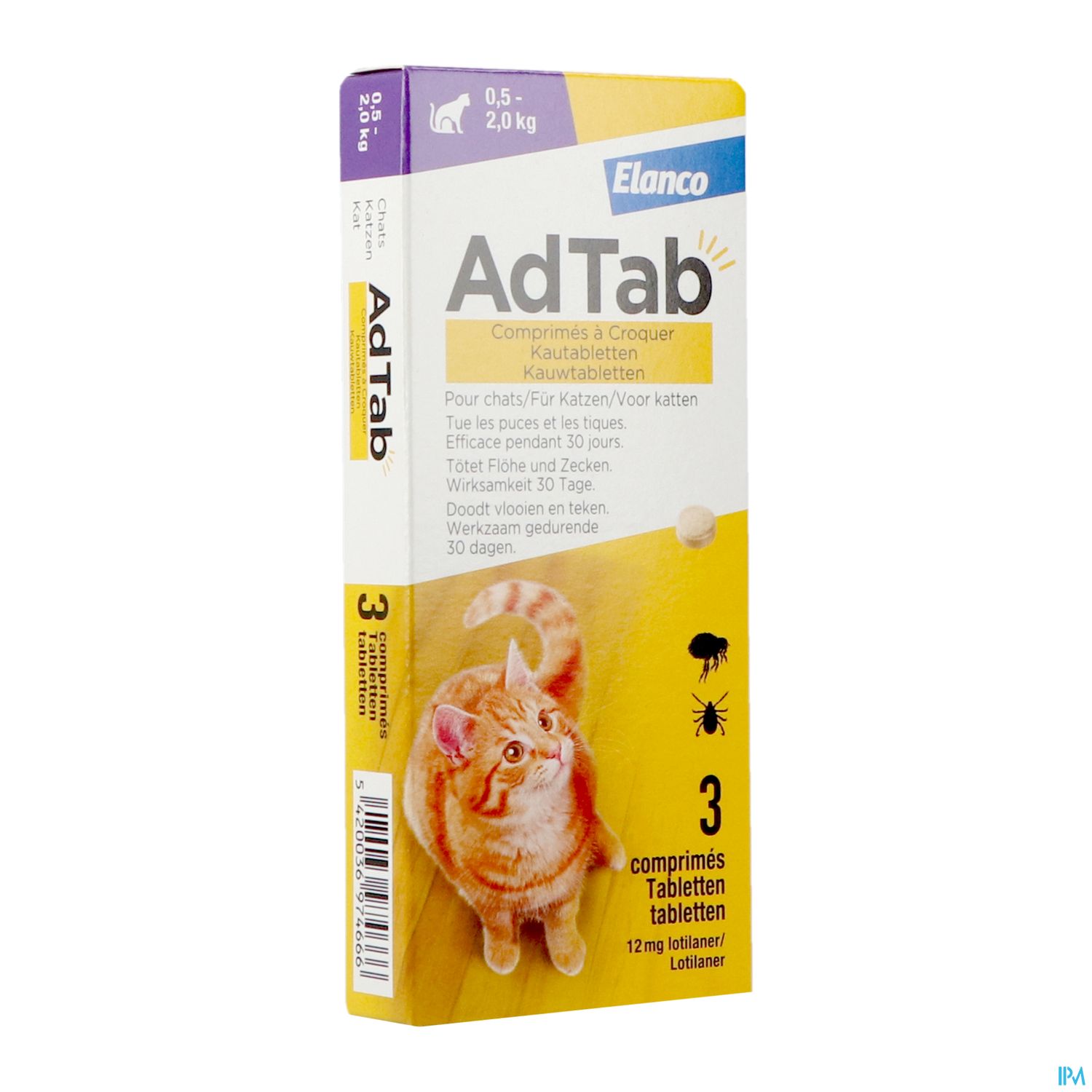 ADTAB 12MG CHAT 3CPR A CROQ VET