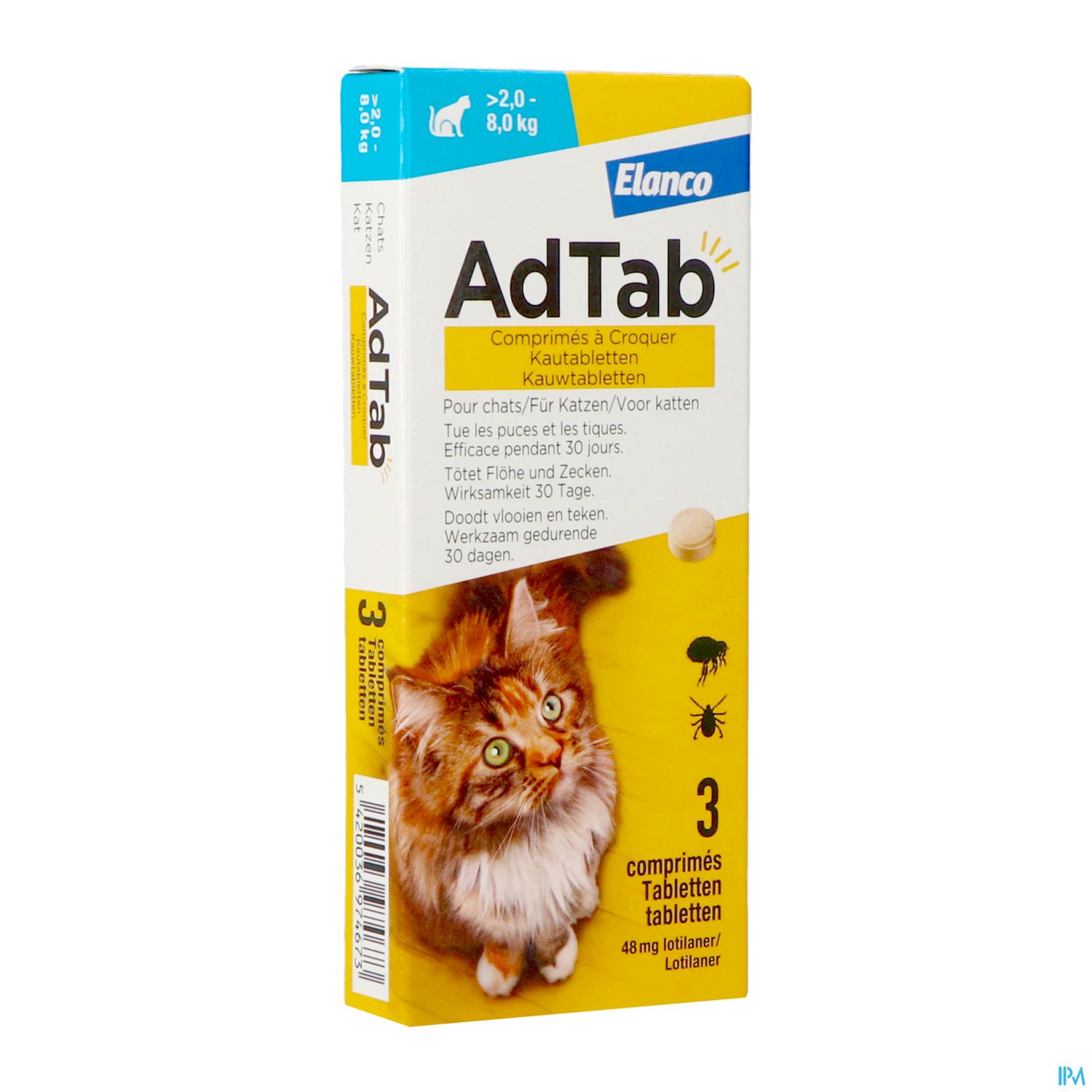 ADTAB 48MG CHAT 3CPR A CROQ VET
